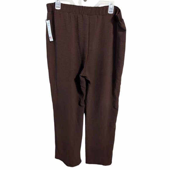 ELIZABETH & NICOLE womens straight leg pull on pants brown 2X  w-156 - Picture 3 of 4